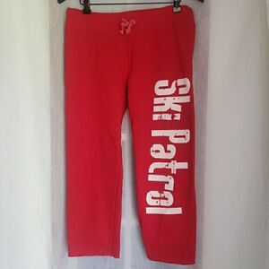 Mountain Style Women's Size S Sweatpants Red Cropped Ski Patrol 90's Y2K Street